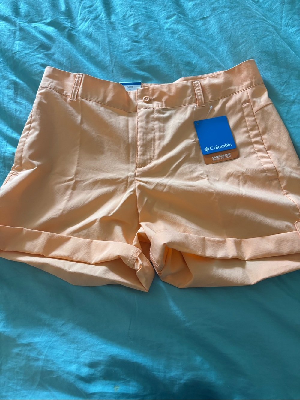 Columbia Women’s orange Roll-Cuff Outdoor Shorts sun protection NWT